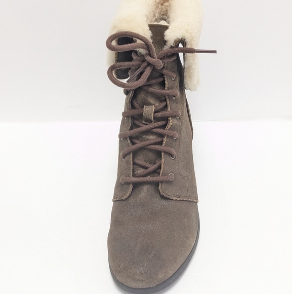 UGG Waterproof Leather Wedge Boots - Picture 10 of 16